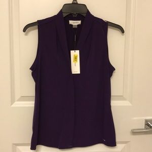 Petite Calvin Klein Sleeveless Jersey Shell